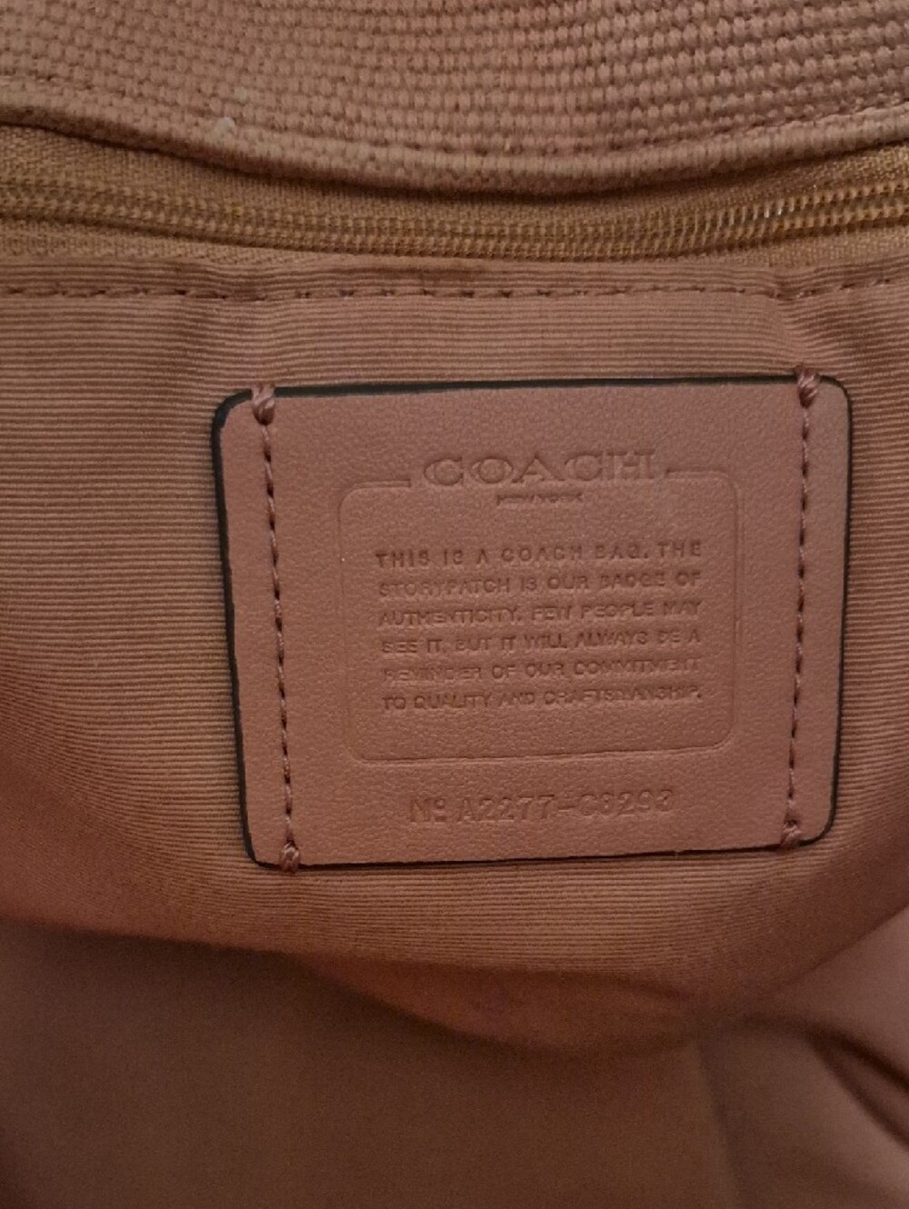 Coach Pink Canvas Tote with Striped Orange-Burgundy Handles - Picture 10 of 10